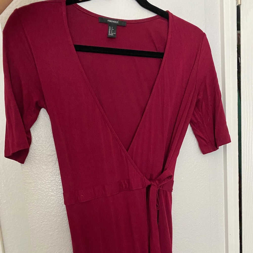 Red maxi wrap dress
